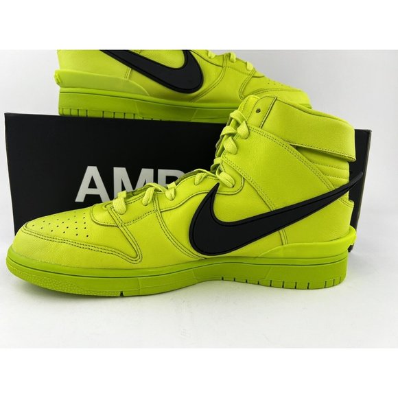 Nike Dunk High X AMBUSH Flash Lime Men's Size 13 Sneakers Green Black CU7544-300 - Picture 11 of 11